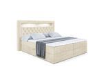 BOXBETT LED mit H4-Matratze und Lattenrost - NOEL GOLD - 180x200 Beige