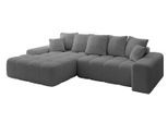 ECKSOFA Ottomane Links ENSI-L - 267x164x88 cm Platinfarben