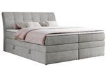 BOXSPRINGBETT GOLD-10 KING 180/200 Hellgrau Struktur - H4