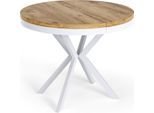 ESSTISCH Cloud runder ausziehbarer, Craft Eiche 100-180/100/76 cm