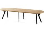 ESSTISCH Twixy XXL groß rund oval ausziehbar, Eiche Hell Braun 100-300/100/76 cm