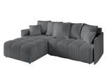 ECKSOFA Ottomane links LONLI-L 251x189x68 Dunkelgrau Cord