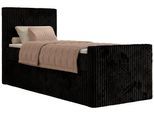 BOXBETT TILIANO DUO 90/200 - Schwarz Cord - H3 - Topper T25 - Links Seite