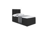 BOXBETT mit Matratze H3 und Lattenrost - MARCE - 90x200 - Links Schwarz