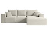 ECKSOFA mit Schlaffunktion und Bettkasten SERRA-L-S - 266x161x87 cm Creme Cord