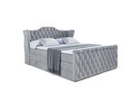 BOXSPRINGBETT VILA-Z KING - 180x200 - H3/H4 - Grau