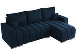 ECKSOFA KIRASSO L Dunkelblau Velvet