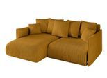 ECKSOFA Ottomane links ONESK-L 216x177x72 Senfgelb Cord