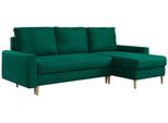 ECKSOFA Lang Velvet Dunkelgrün