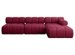 ECKSOFA modulares Sofa Razon-L2 - 285x160x70 cm Bordeauxrot Velours