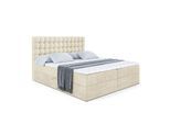 BOXBETT mit H4-Matratze und Lattenrost - VIONE - 160x200 Beige
