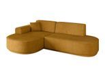 ECKSOFA Ottomane Links MARI-L1-v3 - 243x171x83 cm Senfgelb Cord