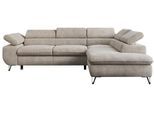 ECKSOFA PETER L Beige Struktur - Rechts Seite