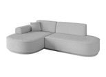 ECKSOFA Ottomane Links MARI-L1-v3 - 243x171x83 cm Hellgrau Bouclé
