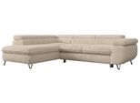 ECKSOFA PEDRO L Ecru Plüsch - Links Seite