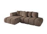 ECKSOFA Ottomane Links CLOUD-L-v1 280x185x90 Braun Velours