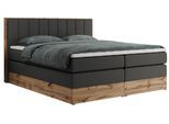 BOXSPRINGBETT BELLISSIMO KING 160/200 Dunkelgrau Kunstleder - H3