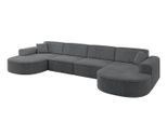 WOHNLANDSCHAFT MARI-U2 - 388x171x79 cm Dunkelgrau Cord