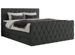 BOXSPRINGBETT MIREN KING DUO 180/200 Dunkelgrau Struktur - H4