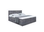BOXBETT mit Matratze H3 und Lattenrost - MOETI - 120x200 cm Dunkelgrau
