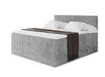 BOXSPRINGBETT mit Matratze H3|H4 und Lattenrost - TOLO KING 140x200 Cord - Hellgrau