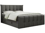 BOXSPRINGBETT PREMIUM 11 KING 140/200 Dunkelgrau Kunstleder - H4