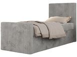JUGENDBETT TILIO DUO 90/200 - Hellgrau Cord - H4 - Rechts Seite