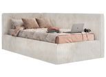 POLSTERBETT TILVO 90/200 - Beige Cord - Ohne Matratze - Links