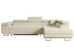 ECKSOFA mit Schlaffunktion und Bettkasten GUSA-L 272x202x107 cm Beige Bouclé