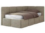 JUGENDBETT ARVO 90/200 - Dunkelbeige Strukture - Foam-Matratze - Rechts Seite