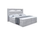 BOXBETT LED mit H4-Matratze und Lattenrost - NOEL GOLD - 140x200 Hellgrau