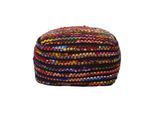 SITZPOUF Folk mit bunten Streifen, 60/60/30 cm