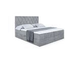 BOXBETT mit H4-Matratze und Lattenrost - LEPARO - 160x200 Grau
