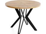ESSTISCH Revena runder ausziehbarer, Craft Eiche 100-180/100/76 cm