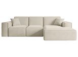 ECKSOFA Ottomane Rechts SERRA-L - 266x169x80 cm Beige Velours