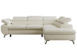 ECKSOFA PABLO L Creme Schenille glatt - Rechts Seite