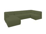 WOHNLANDSCHAFT Ottomane Links MOVO-L 345x180x78 cm Grün Bouclé