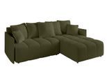 ECKSOFA Ottomane rechts LONLI-L 251x189x68 Olivgrün Bouclé