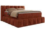BOXSPRINGBETT NIRA KING 160/200 Orange Plüsch - H4