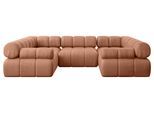 WOHNLANDSCHAFT modulares Sofa Birno-U1 - 285x190x70 cm Apricot Velours