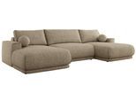 WOHNLANDSCHAFT RINA U Dunkelbeige Strukture