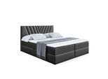 BOXBETT mit Matratze H4 und Lattenrost - ERNINA - 180x200 cm - H4 - Schwarz Hochglanz