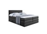BOXSPRINGBETT EDITA KING - 180x200 - H3/H4 - Schwarz Hochglanz