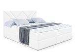 BOXBETT mit Matratze H4 und Lattenrost - BARWA - 160 x 200 - H4 - Weiß Hochglanz