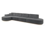 ECKSOFA Ottomane Links MARI-L3-v1 - 413x171x83 cm Dunkelgrau Cord