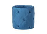 SAMT-POUF Windsor blau, runder Hocker 40/40/40 cm