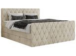 BOXSPRINGBETT MIREN KING DUO 180/200 Beige Velvet - H4