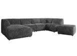WOHNLANDSCHAFT MODARO U 6M - Dunkelgrau Cord - Links