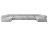 WOHNLANDSCHAFT modulares Sofa Garvo-U3 - 475x190x70 cm Grau Cord