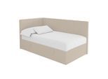 EINZELBETT Jugendbett mit Bettkasten Rechts, ohne Matratze - LOVY 80x200 Dunkelbeige